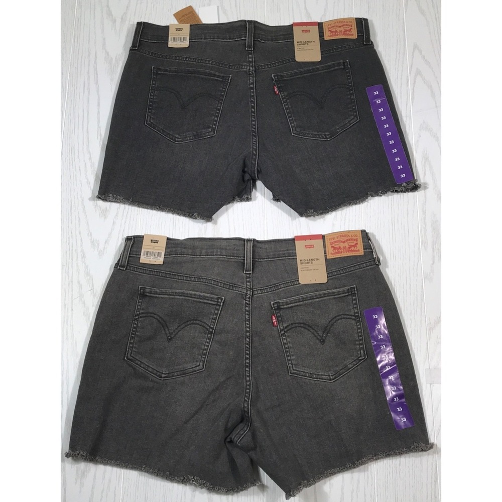 Levi's Denim Shorts Women 33 Black Mid Length Cotton Blend Mid Rise Cotton Blend